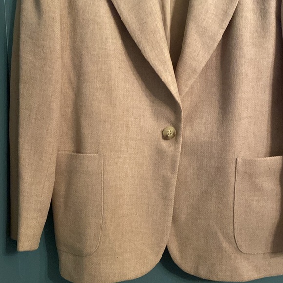 Vintage Lands end women’s blazer - 4P - tan - wool - made in USA - Picture 3 of 5